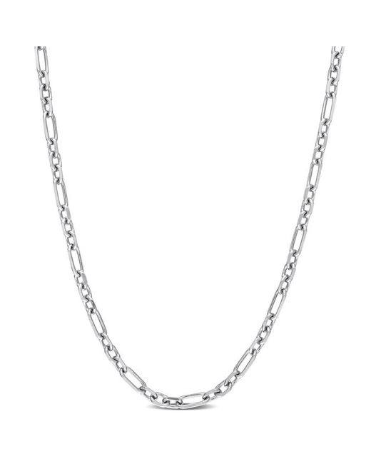 Amour Metallic 3Mm Diamond Cut Figaro Chain Necklace