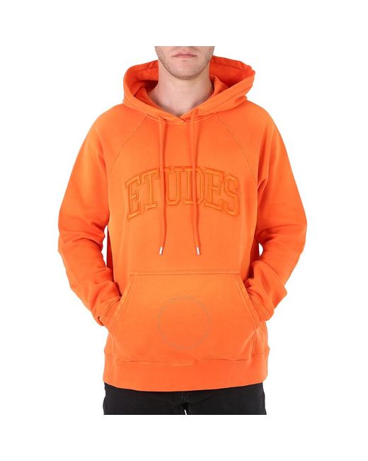 Etudes Studio Orange Racing Logo Cotton Hoodie for men