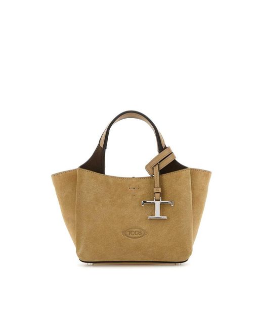 Tod's Brown Cappuccino Suede Micro Handbag
