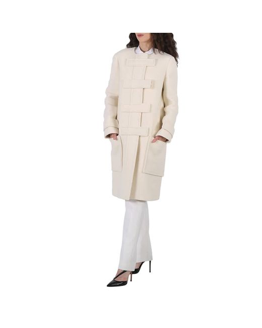 Burberry Natural Single-breasted Wool-blend Coat