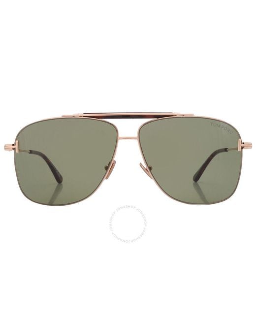 Tom Ford Gray Jaden Green Navigator Sunglasses for men