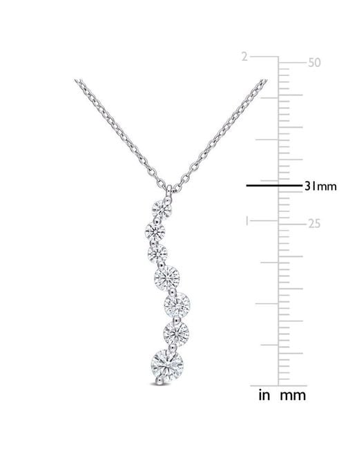 Amour Metallic 1 1/2 Ct Dew Created Moissanite Journey Pendant With Chain