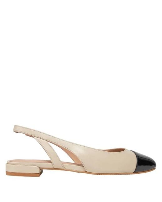 Stuart Weitzman Natural Sleek Leather Slingback Pumps