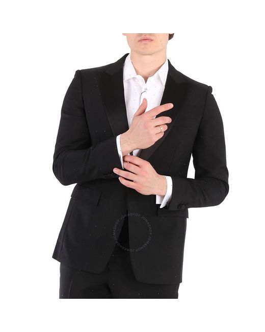 Burberry Black English-fit Rhinestone Mohair And Wool Tailored Jacket for men