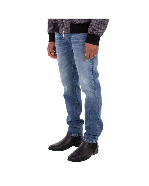 Emporio Armani Blue Veining J06 Slim-Fit Denim Jeans for men