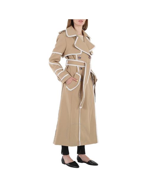 Chloé Natural Scallop-trim Belted Trench Coat