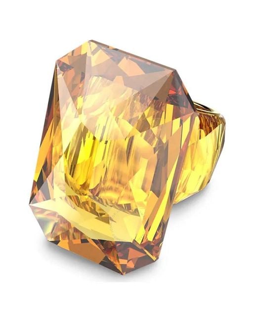 Swarovski Yellow Oversized Crystal Lucent Cocktail Ring