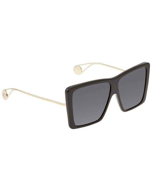 Gucci Square Sunglasses In Black Acetate With Black Lenses