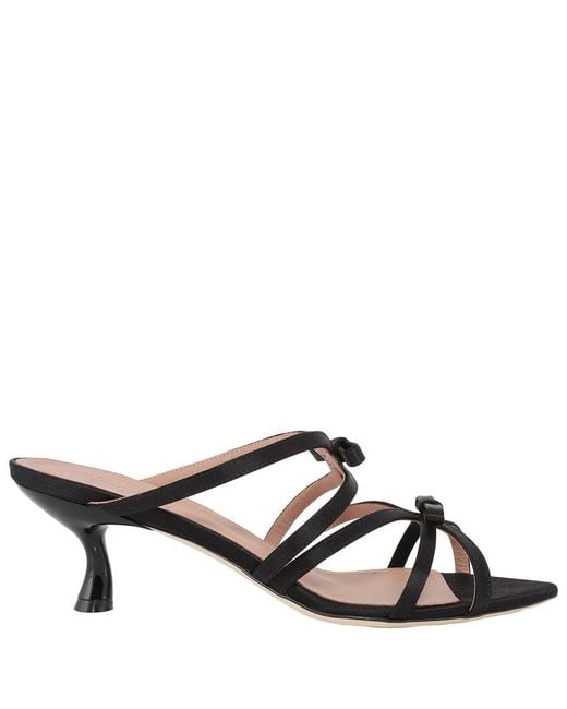 Malone Souliers Black Bowrama Satin Sandals