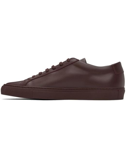 Common Projects Brown Burgundy Achilles Low-Top Sneakers, Brand Size 43 Us for men