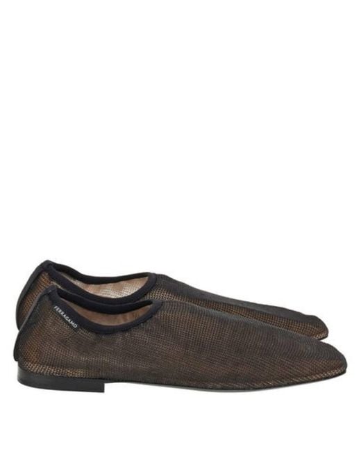 Ferragamo Brown Metallic Mesh Dress Shoe for men