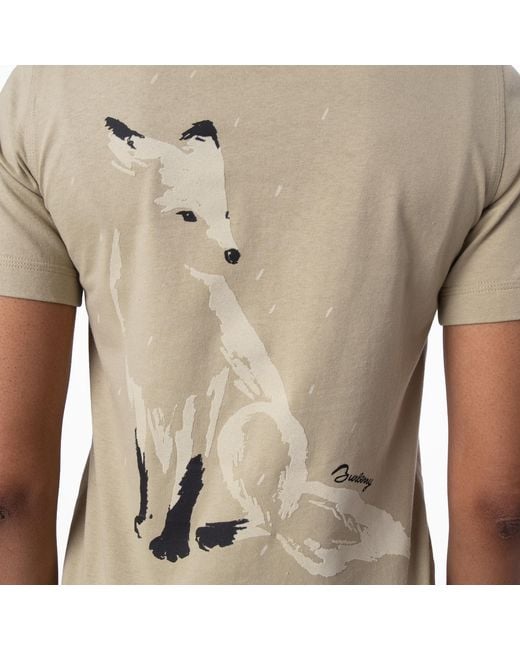 Burberry Natural Fox Print Cotton T-Shirt