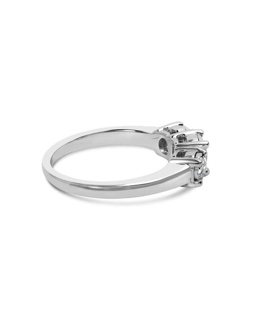 Haus of Brilliance White 14K 1/2 Cttw Miracle Set Round Lab Grown Diamond Three Stone Illusion Plate Ring