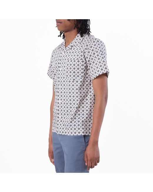 A.P.C. Blue A. P.C. Pattern-Printed Short-Sleeved Shirt for men