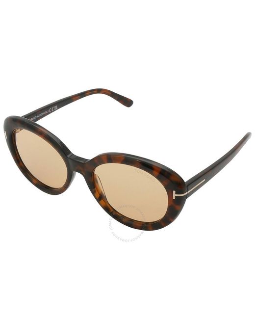 Tom Ford Lily Brown Oval Sunglasses