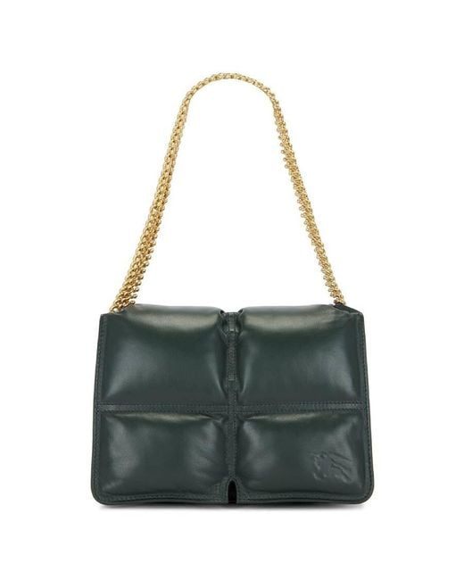 Burberry Green Snip Quilited Chain Leather Crossbody Bag