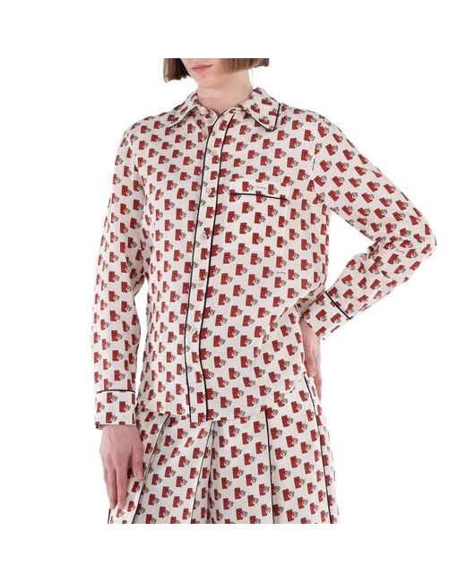 Burberry Pink Postbox Silk Shirt, Brand Size 6 (Us