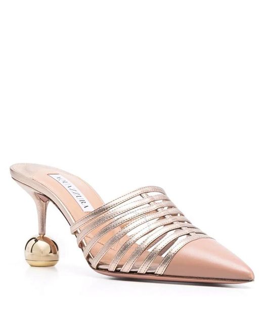 Aquazzura Pink Ladies Le Parisien 75 Mules, Brand Size 36 Us