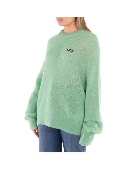 ROTATE BIRGER CHRISTENSEN Green Ladies Grayed Jade Light Knit Logo Sweater