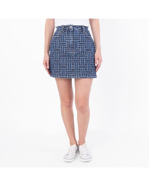 KENZO Blue Weave Miniskirt