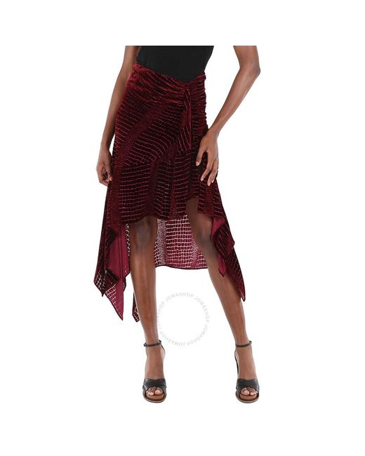 Roberto Cavalli Red Asymmetric Skirt