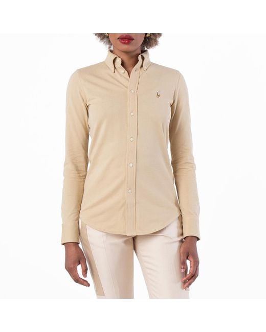 Polo Ralph Lauren Natural Logo Embroidered Cotton Shirt