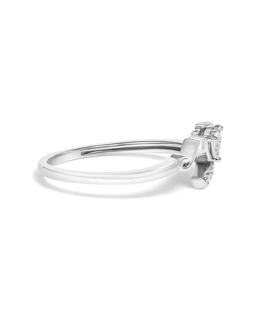 Haus of Brilliance Metallic 925 Sterling Diamond Accent "Mom" Heart Ring (J-K Color, I2-I3 Clarity)