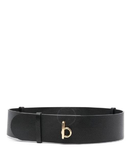 Burberry Black Wide Leather Rocking Horse Belt
