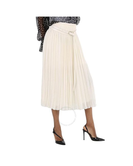 Chloé Natural Eden Pleated Mid-length Skirt