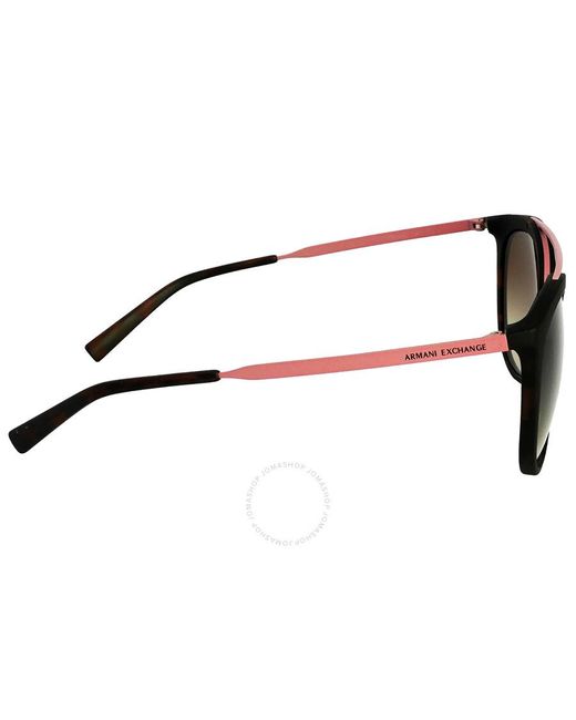 Armani Exchange Black Gradient Oval Sunglasses Ax4068s 802913 55