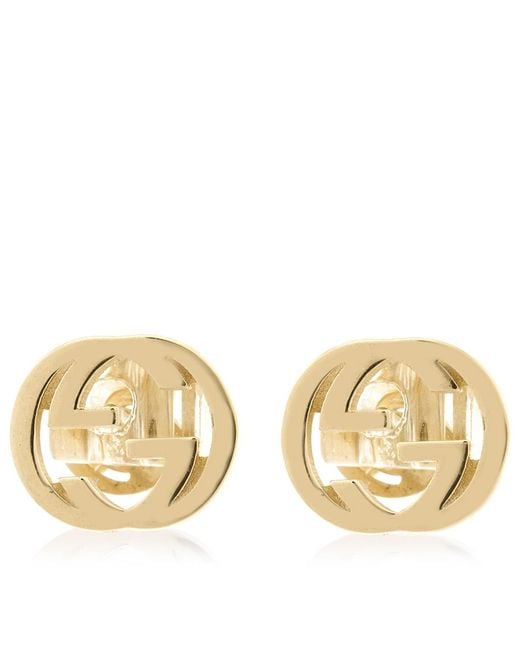 Gucci Metallic Interlocking G 18Ct Stud Earrings for men