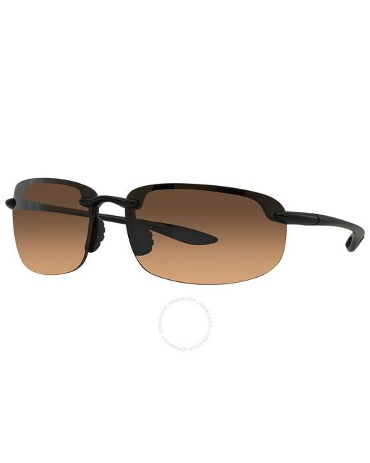 Maui Jim Brown Ho'okipa Hcl Bronze Wrap Sunglasses H407-02 64