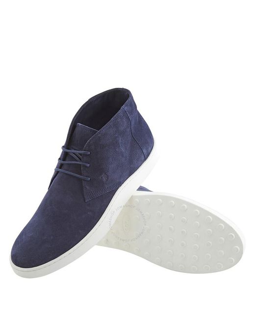 Tod's Blue Galaxy Suede Desert Boots for men
