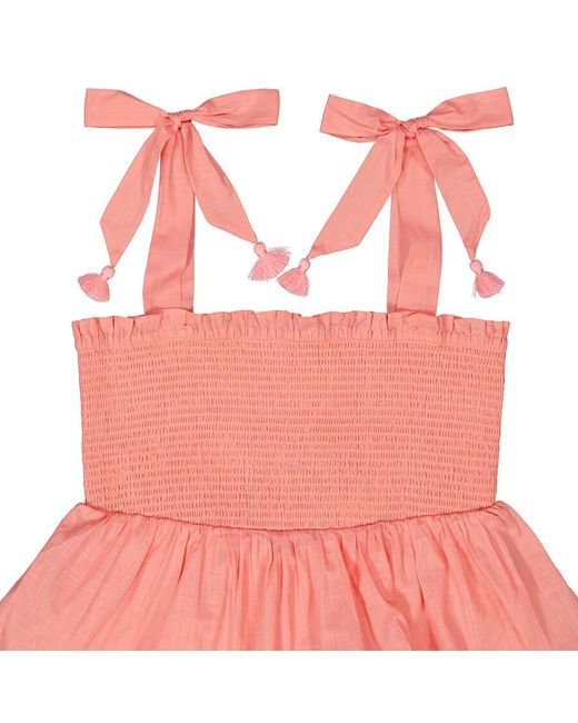 Zimmermann Pink Girls Peach tiggy Shired Tier Dress