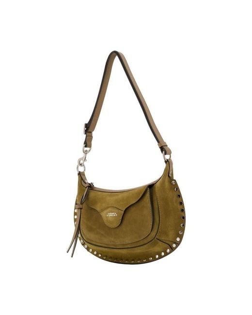 Isabel Marant Metallic Moon Pocket Shoulder Bag Khaki