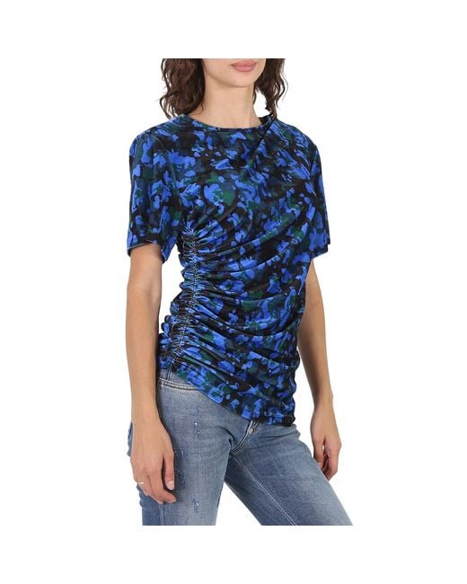 Atlein Blue Velet Gatherside Top, Brand Size 38 (Us