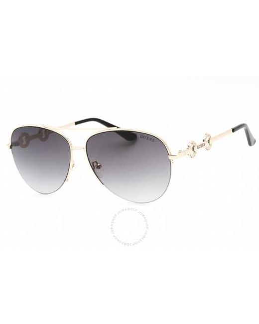 Guess Factory Metallic Smoke Gradient Pilot Sunglasses Gf6171 32b 60