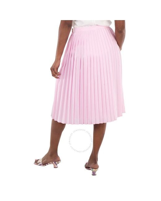 Burberry Pink Mariner Silk Lined Pleated Skirt