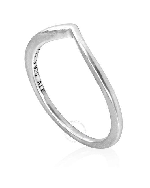 Pandora Metallic Ladies Sterling Polished Wishbone Ring, Size 50