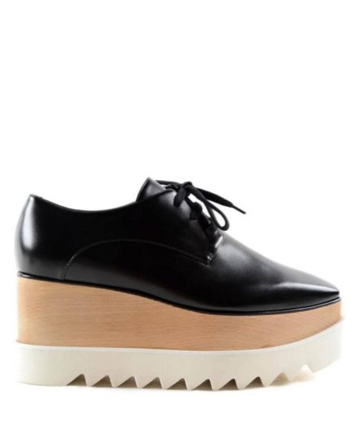 Stella McCartney Black Elyse Platform Lace-Up Shoes, Brand Size 36 Us