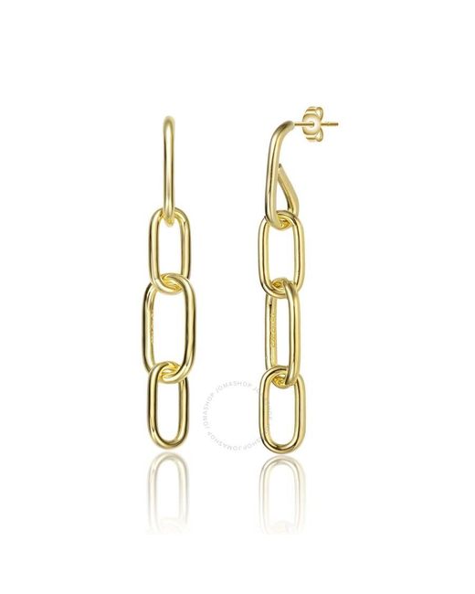 Rachel Glauber Metallic 14k Gold Plated Chain Drop Earrings