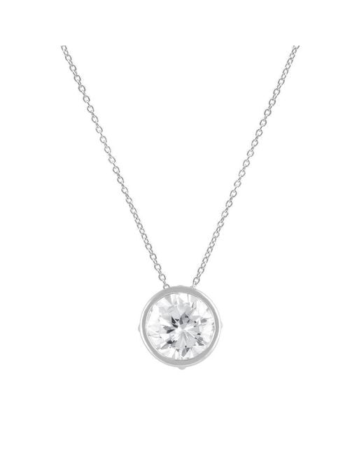 Brilliant Diamond Metallic 14Kt 2.00 Carat Lab Grown Diamond Pendant Necklace For