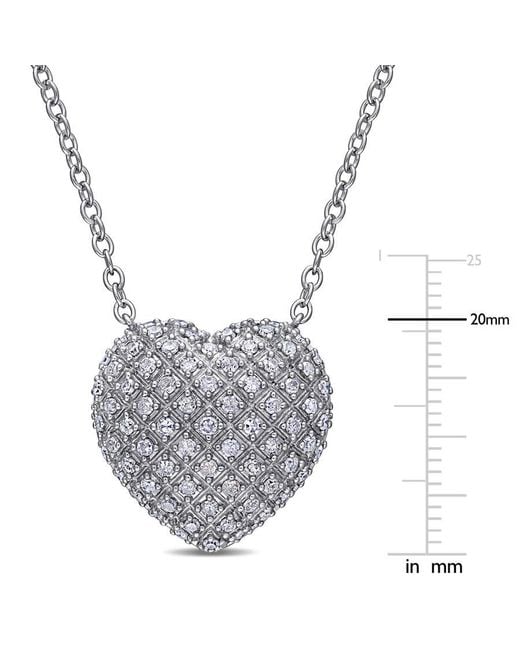Amour Gray 1 Ct Tw Round-Cut Diamond Clustered Heart Necklace for men