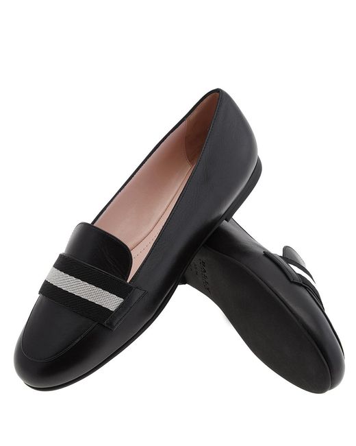 Bally Black Mady Leather Loafers, Brand Size 35. Us