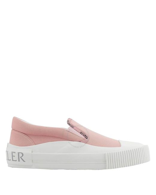 Moncler Pink Open Glissiere Tri Slip-on Sneakers