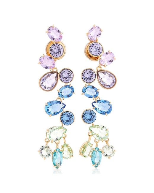 Swarovski Blue Gema-Tone Plated Crystal Earrings