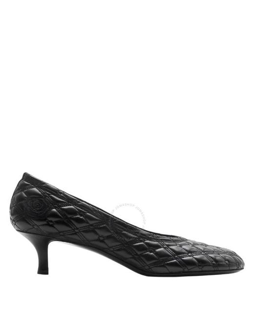 Burberry Black Ekd Leather Baby Pumps, Brand Size 38 Us