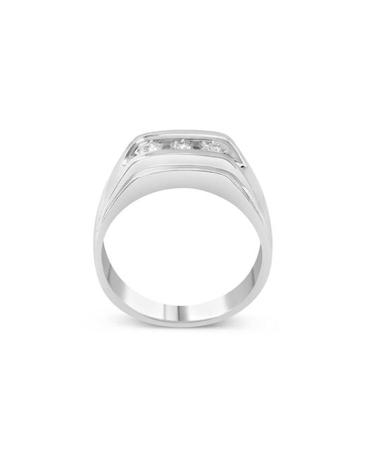 Haus of Brilliance White 925 Sterling 1/3 Cttw Diamond Channel Set 3 Stone Ring Band (I-J Color, I3 Clarity)