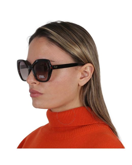 Guess Factory Brown Gradient Butterfly Sunglasses Gf0390 52f 55