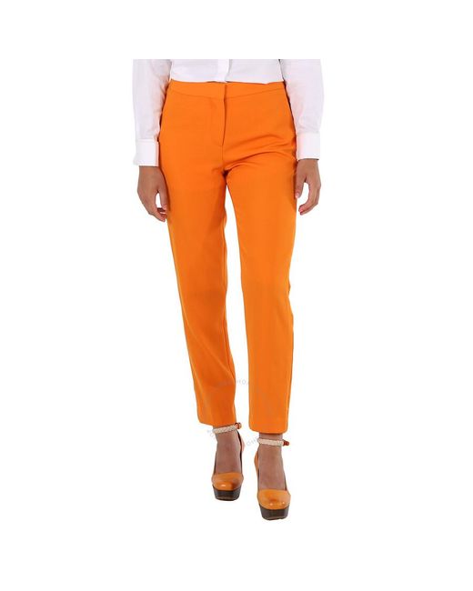 Burberry Orange Deep Aimi Mid-rise Tailored Trousers